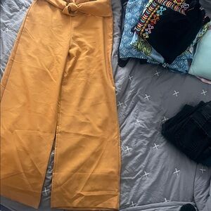 Mustard Yellow Wide-Leg Pants
